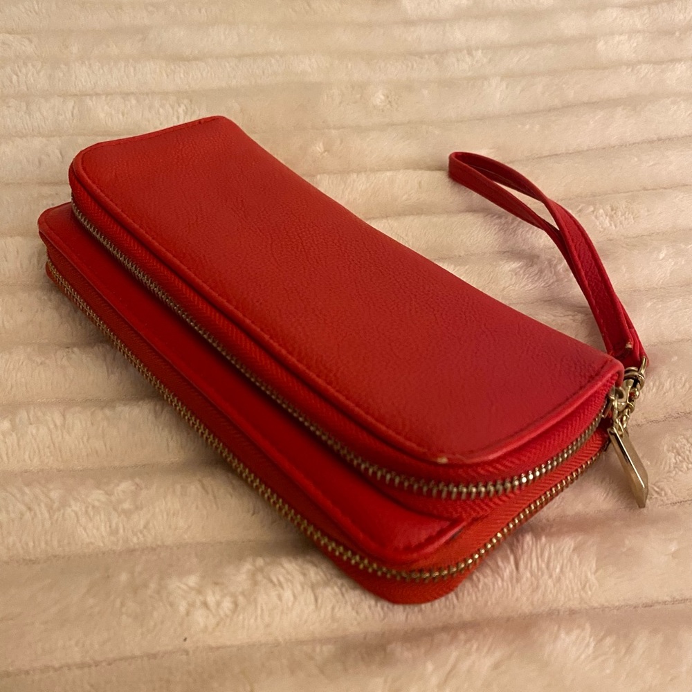 Red Wallet with Double Compartments